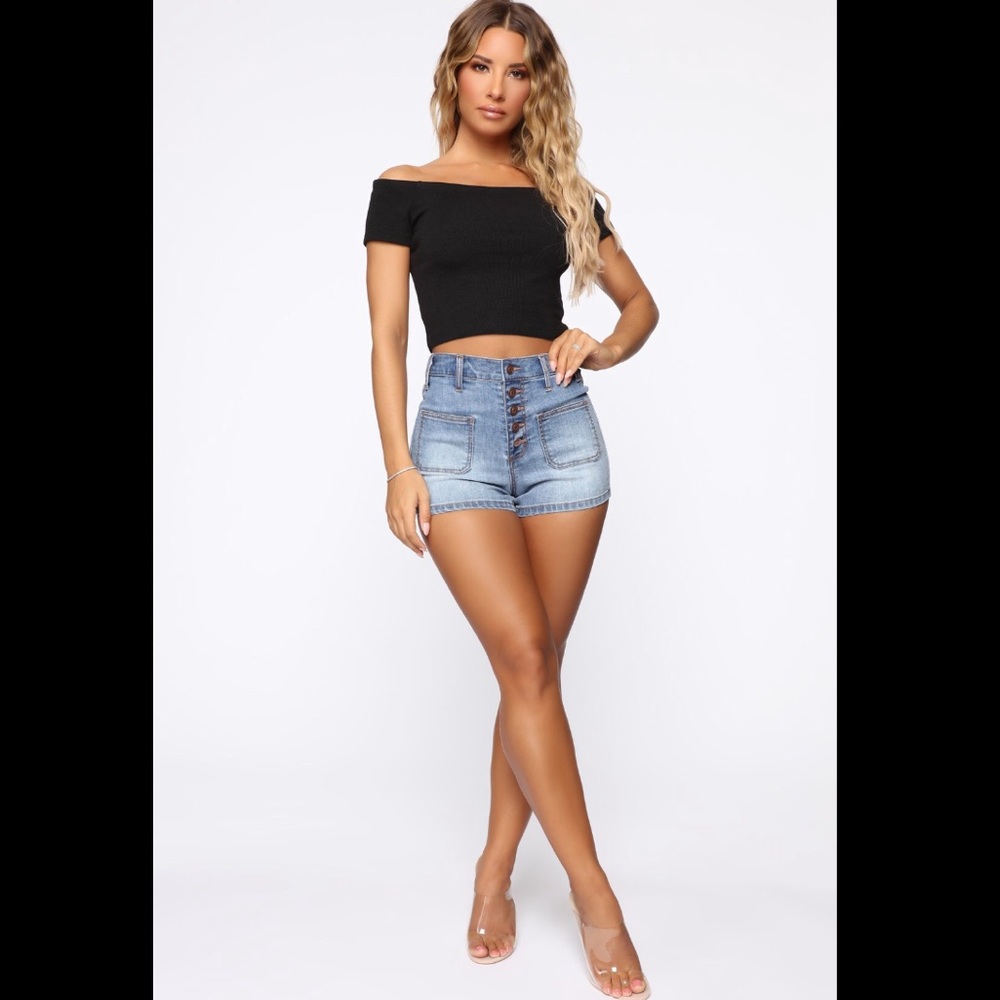 Never enough button front shorts